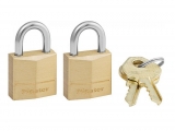 Masterlock - SET 2 20mm bronze padlocks with same key - Safe deposit boxes -Security Locks - Padlocks